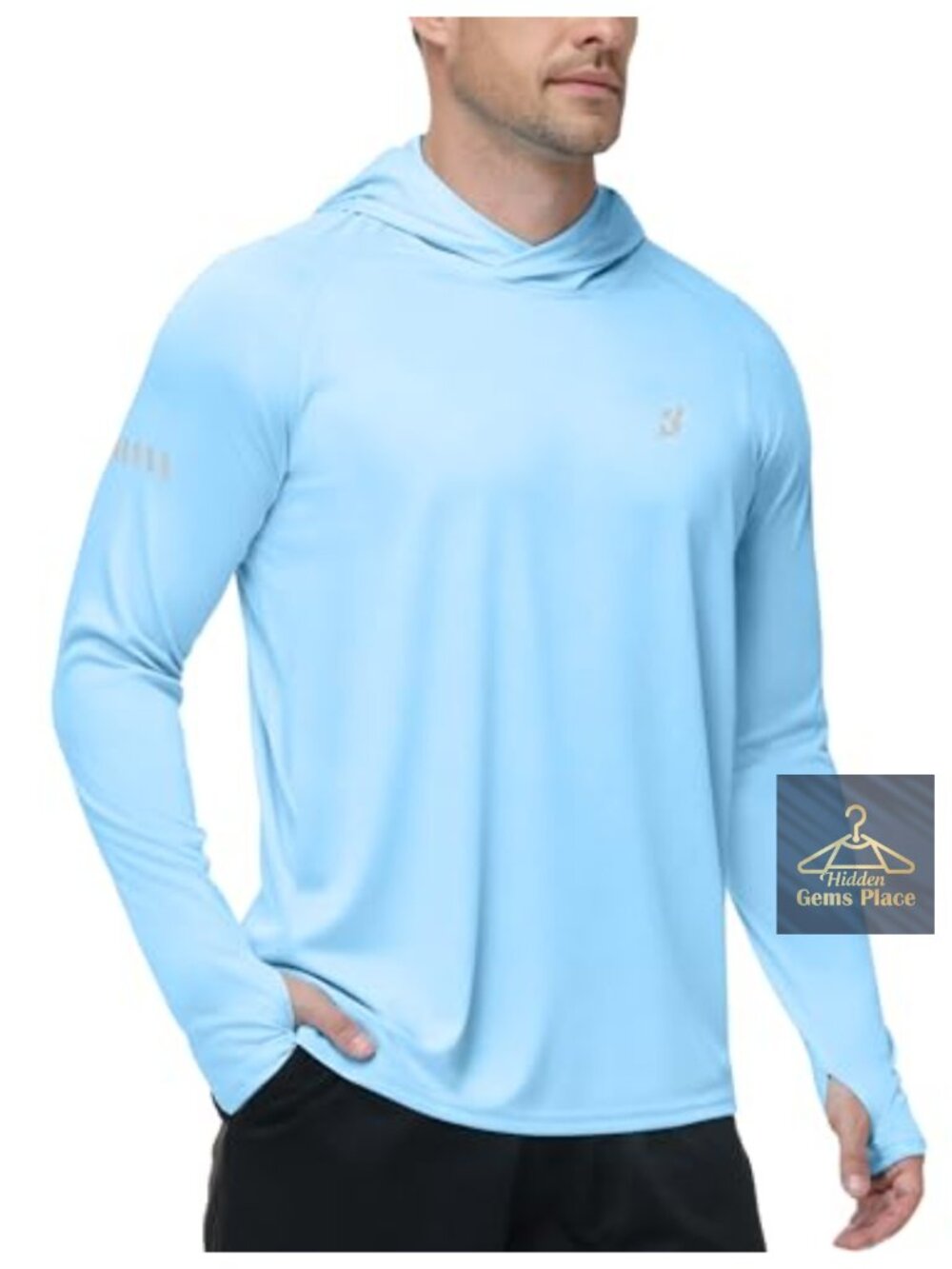 UPF 50+ Sun Hoodie Rash Guard Long Sleeve Fishing Shirt Thumb Holes